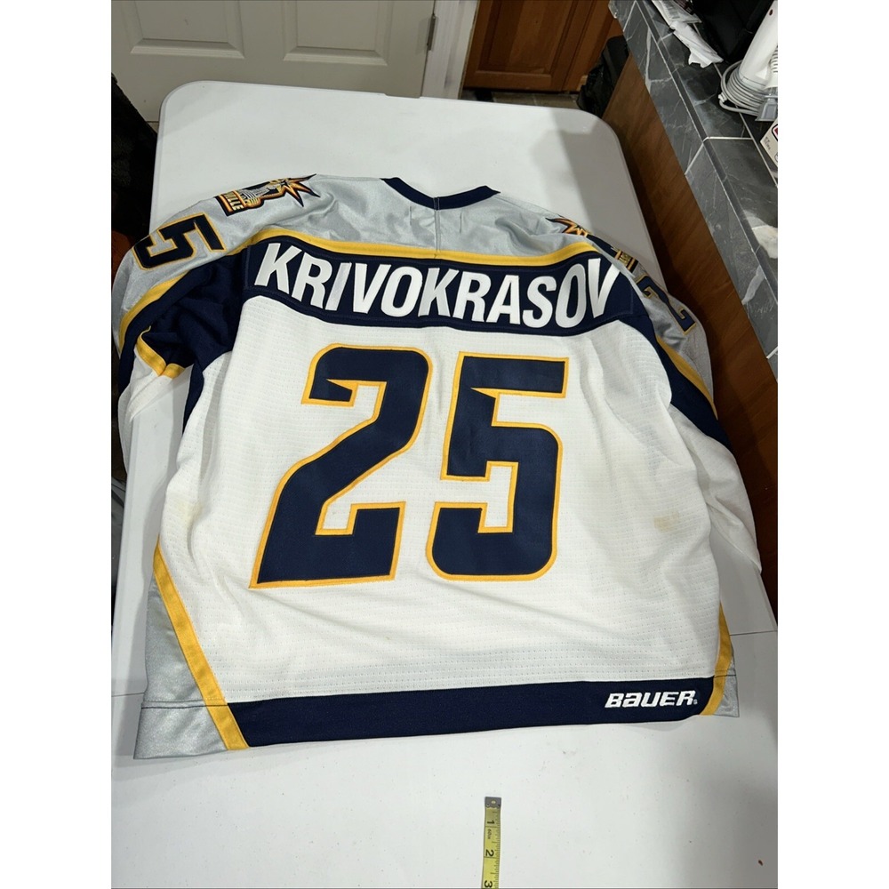 Bauer Nashville Predators Hockey Jersey XL TG Krivokrason #25 Men's NHL Vintage - Picture 3 of 9